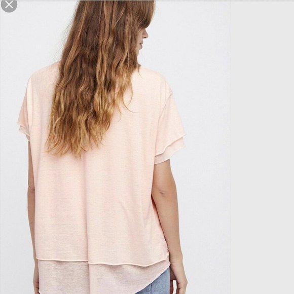 NEW FREE PEOPLE Cloud 9 Tee Size S / Small pink - Picture 2 of 2